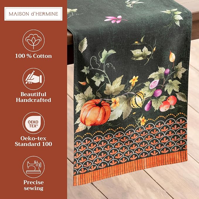 Maison d' Hermine Table Runner 100% Cotton 14.50" x 108" | Table Runners 108 - Image 2