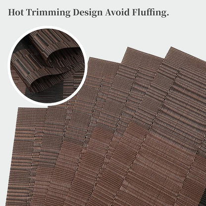 Leetaltree Brown with Black Striped Placemats Set of 4 - Image 3
