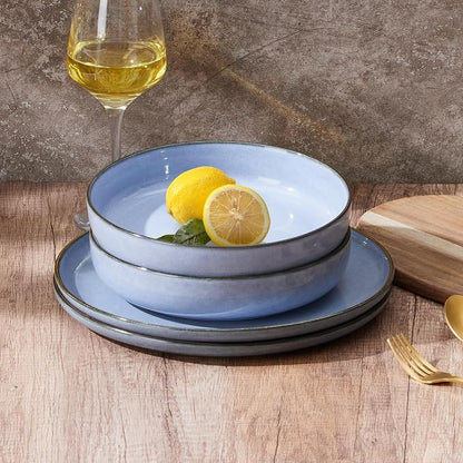 E-far Pasta Bowls Set of 4, 35oz Large Salad Bowls - Image 4