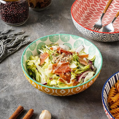 Selamica Ceramic 30 Ounce Large Pasta Bowls Set of 4, 8 inch Salad Bowl Wide - Image 3
