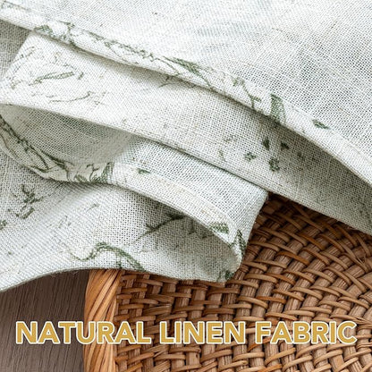 H.VERSAILTEX Linen Table Cloths Floral Printed Tablecloth Spill-Proof Waterproof Table Cover for Dining Buffet Feature Soft and Thick Fabric Wrinkle Free, 60 x 60 Inch, Vintage Botanical - Green