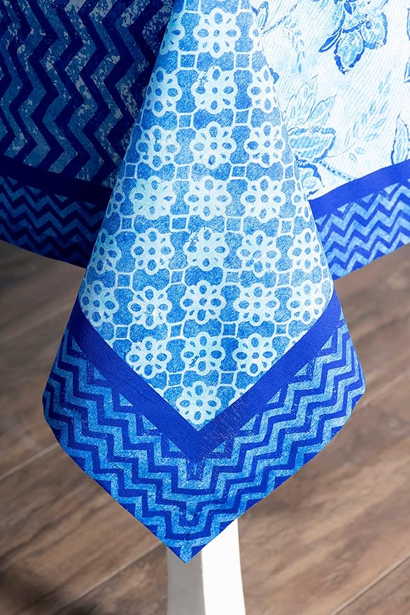 Maison d' Hermine Table Cloth Rectangle Table 100% Cotton 60 x 90 Inches Tablecloth Reusable Decorative for Dining Room Farmhouse Home Valentines Day Decorations Spring Summer - Indigo Love