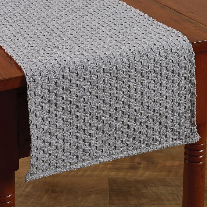 Park Designs Chadwick Table Runner 13" x 36", Mist | Hand-Loomed Yarn | - Image 2