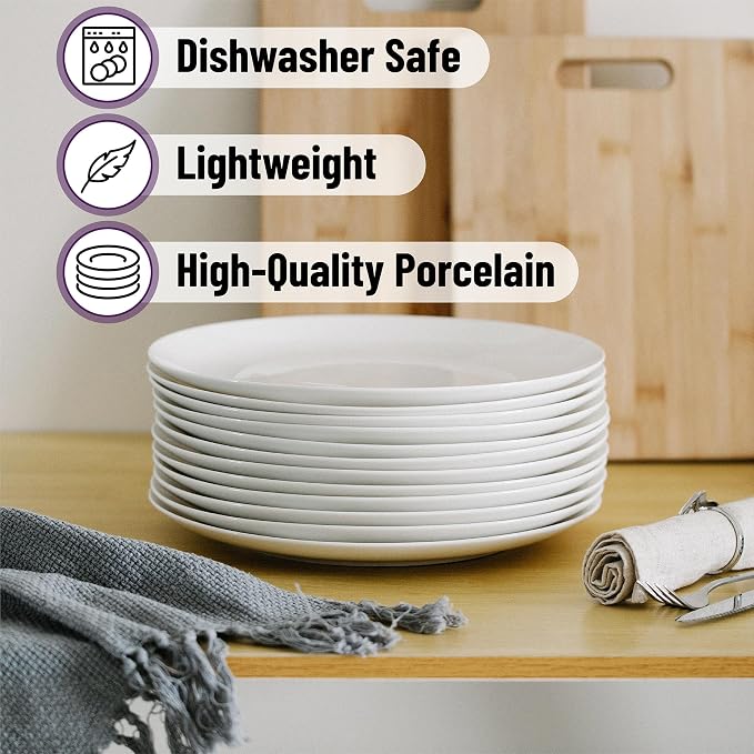 BTaT- White Porcelain Dinner Plates, 10.5 Inch, Porcelain Plates Sets - Image 4