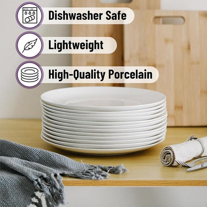 BTaT- White Porcelain Dinner Plates, 10.5 Inch, Porcelain Plates Sets - Image 4