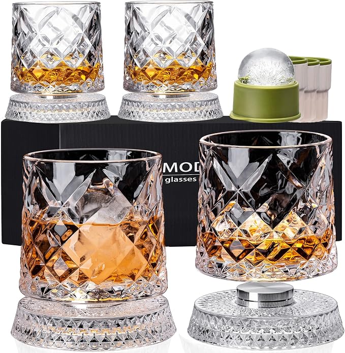 Spinning Whiskey Glasses Set of 4 by Unknown