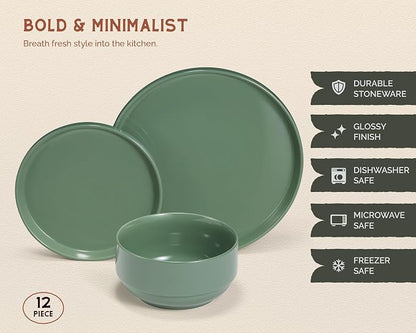 Ceramic Dinnerware Set, 12-Piece Service - Image 5