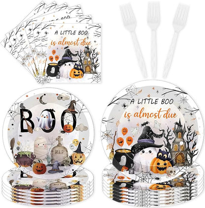 96 Pcs A Little Boo Is Almost Due Halloween Baby Shower Decorations, Ghost by EoBeCy
