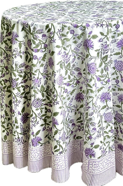 ATOSII Cotton Tablecloth Mahoka 90" Inches Round