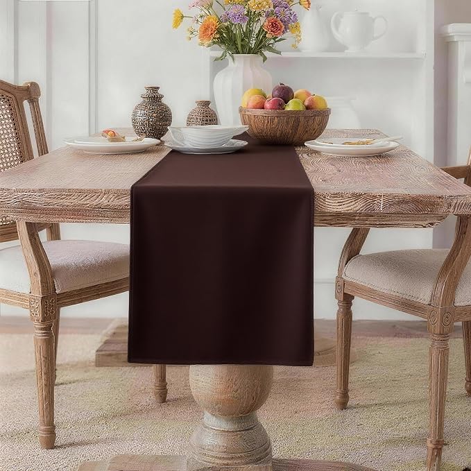 MEANMOY Brown Table Runner 72 Inches Long Waterproof Washable Table Runners | by MEANMOY