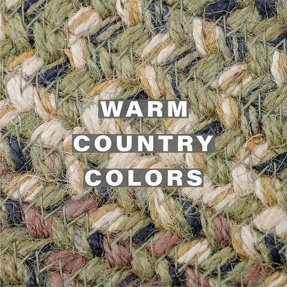 Homespice Pinecone Jute Braided Trivets for Table, Warm Country Rustic Decor, Set of 3, Green 8" Round Heat Resistant Mats - Rich Colors, Easy to Clean, Durable and Protects Furniture