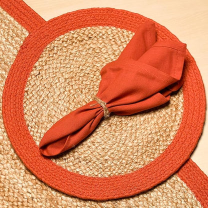 Round Verona Woven Jute & Cotton Placemat, 14 Inch, Natural Jute - Image 5