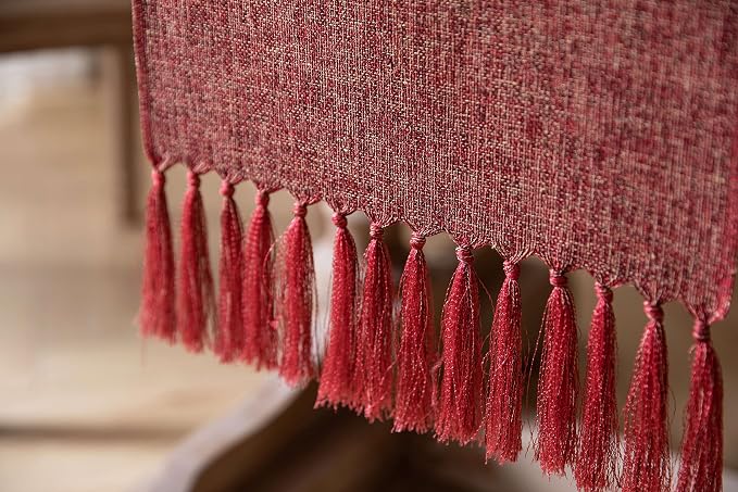 Red Table Runners 72 Inches Long, Burlap Linen Style Rustic Farmhouse Table - Image 6