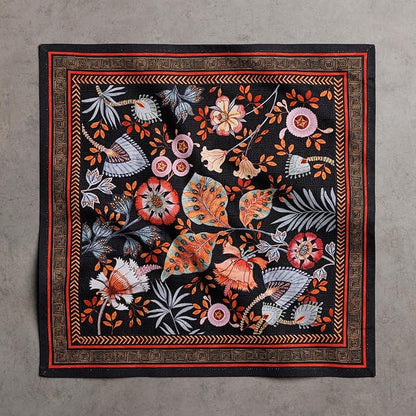 Maison d' Hermine Cloth Napkins Set of 4 100% Cotton Everyday Reusable Square Napkins Cloth Washable Dinner Wedding Restaurant Valentines Day Decorations Spring/Summer (Jacobean Florals, 18" x 18")