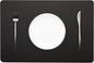 Wipeable Placemats Leather Table Mats Waterproof Heat-Resistant Easy to Clean for Dining Table Set Kitchen Table (6, Black)