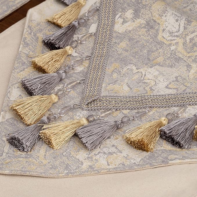 Loom and Mill Luxury Elegant Damask Table Runner 72 inches Long, 13x72 inch - Image 5