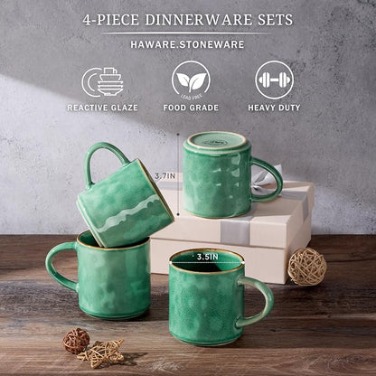HaWare 14OZ Coffee Mugs Set of 4, Stoneware Coffee Cups - Image 2