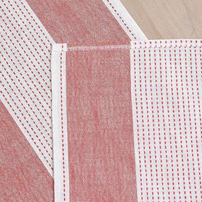 Artoid Mode Red Farmhouse Rustic Table Runner, Seasonal Macrame Fabric Kitchen - Image 6