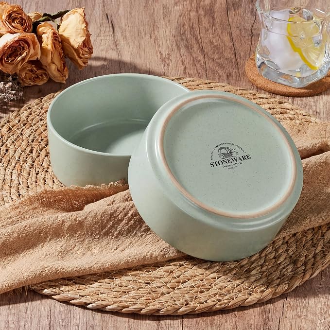 E-far Cereal Bowls Set of 4, 25oz Ceramic Deep Soup Bowls - Image 5