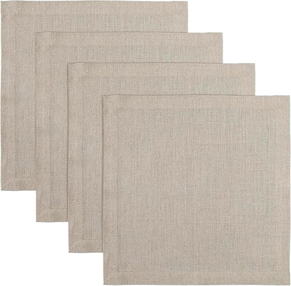 Solino Home Natural Placemats Set of 4-100% Pure Linen Placemats 14 x 14 Inch for Spring, Easter - Fete, Handcrafted and Machine Washable