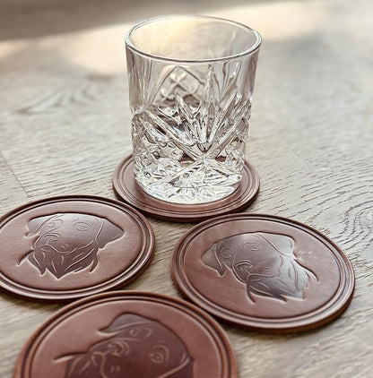 Dog Breed Leather Coasters – Premium Full Grain Table Protectors - Image 3