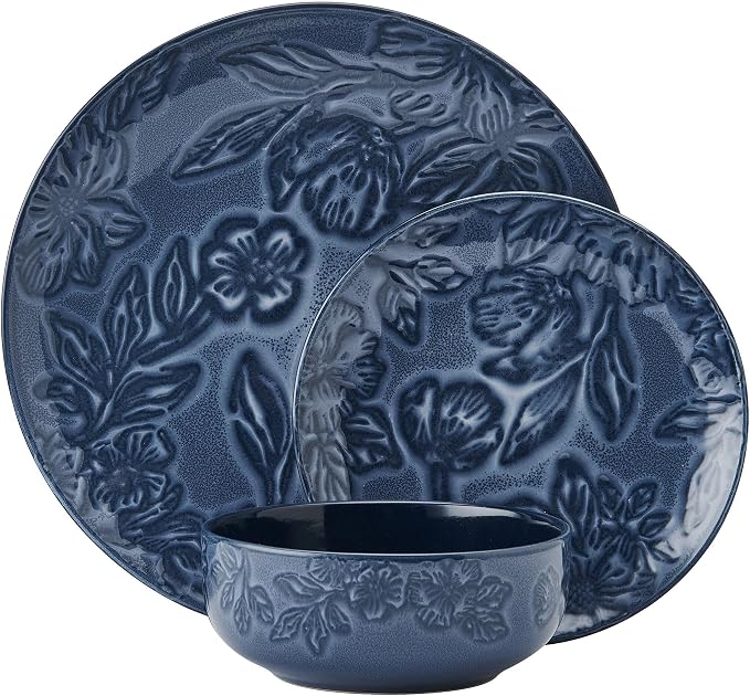 Paltzgraff Garden Elegance 12 Piece Floral Stoneware Dinnerware Plate Bowl Dish - Image 2