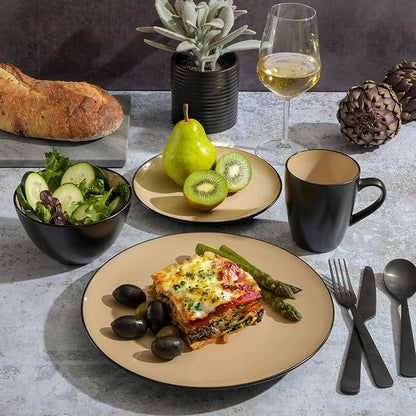 Gibson Elite Soho Lounge 16-Piece Round Reactive Glaze Stoneware Dinnerware Set - Image 6