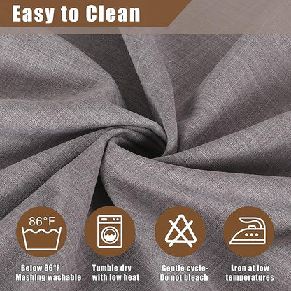 Fitable Faux Linen Tablecloth Rectangle 60 x 120 Inch - Rustic Fabric Table Cloth for 8 Foot Tables, Stone Faux Burlap Table Cover for Kitchen Dining, Party, Farmhouse