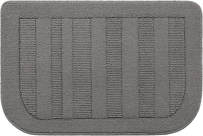 BEQHAUSE 24x36 Inch Kitchen Rug Mat Durable Kitchen Rugs Non-Slip Washable Absorbent Kitchen Mats for Floor Dirt-Resistant Semicircular Kitchen Mat (Grey)