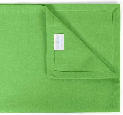Blue Needles Solid Cloth Napkins Set of 12 Apple Green 100% Cotton Dinner Napkins 18x18 inches, Soft, Reusable, Absorbent, Washable Linen, Ideal for Wedding Events, Parties & Everyday Use