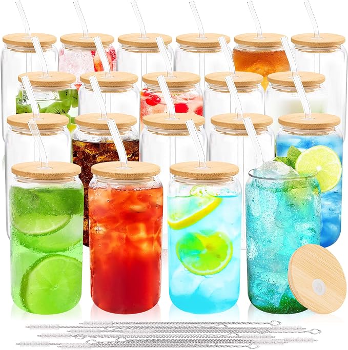 Joyclub 20pcs 16Oz Glass Cups by Joyclub