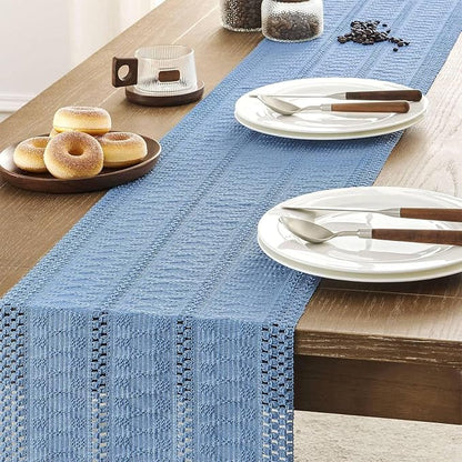 Boho Table Runner for Blue Tassel Home Decor 108 Inches Long, Modern Farmhouse - Image 7