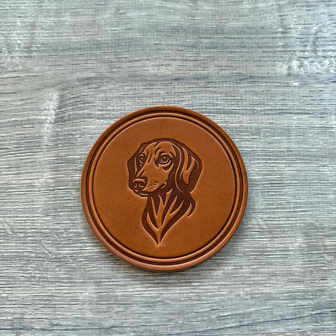 Dog Breed Leather Coasters – Premium Full Grain Table Protectors - Image 5