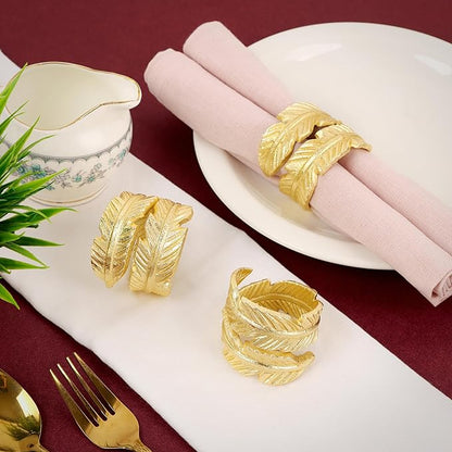 CLEENTABLE Gold Napkin Rings, Napkin Ring Set of 12, Napkin Holders for Dining Table Settings Thanksgiving Metal Serviette Ring Rustic Table Décor for Weddings, Parties, and Everyday Use