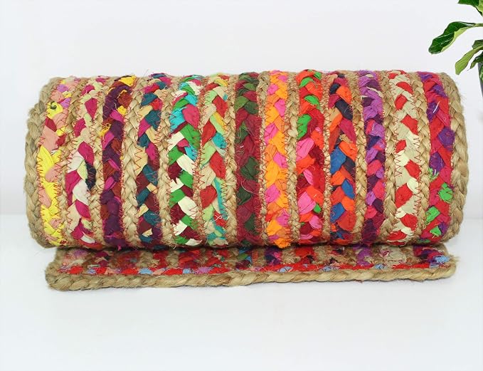 COTTON CRAFT Jute Chindi Table Runner - Image 5