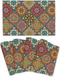 Mandala Colorful Placemats Set of 4 Linen 12"x18" Retro Place Mats Washable Heat-Resistant Boho Kitchen Table Mats for Dining Outdoor Home Decor