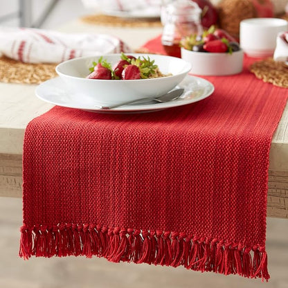 DII Variegated Tabletop Collection, Table Runner3x108, Tango Red - Image 3