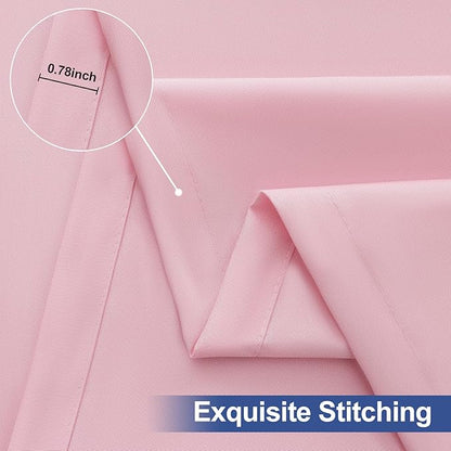 homing 2 Pack Rectangle Table Cloth, Elastic Fitted Fabric Tablecloth Fits for 8 Foot Folding Tables, Washable Table Cover for Picnic, Camping, Indoor & Valentine's Day (Pink, 30" x 96")