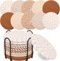 10 Pcs Drink Coasters with Holder, 5 Colors Absorbent Coasters by Mckanti