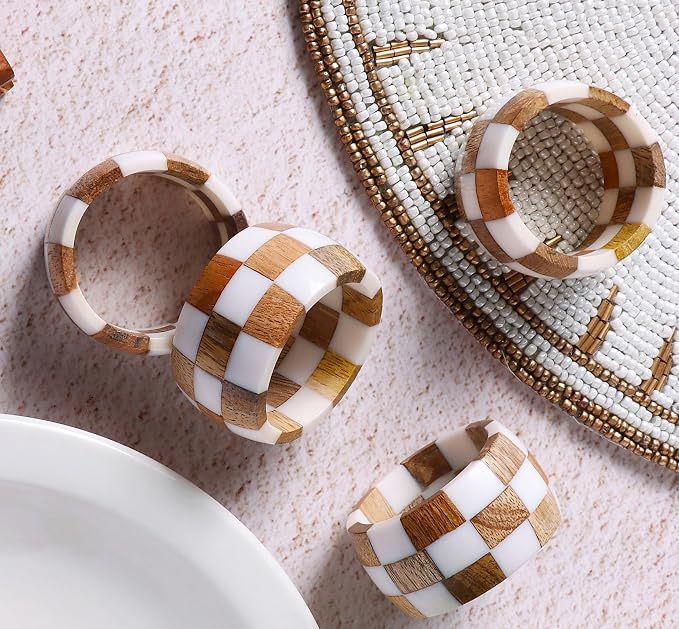 Resin & Wood Napkin Rings, epoxy resin & natural wood, moisture-resistant - Image 8