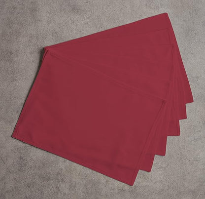 Calicot Placemats Set of 6 100% Cotton Washable Cloth Place Mats, Reusable Table Mats for Spring/Summer & Thanksgiving Christmas Decorations Kitchen Dining Party Wedding (Reddish Brown, 13" x 19")