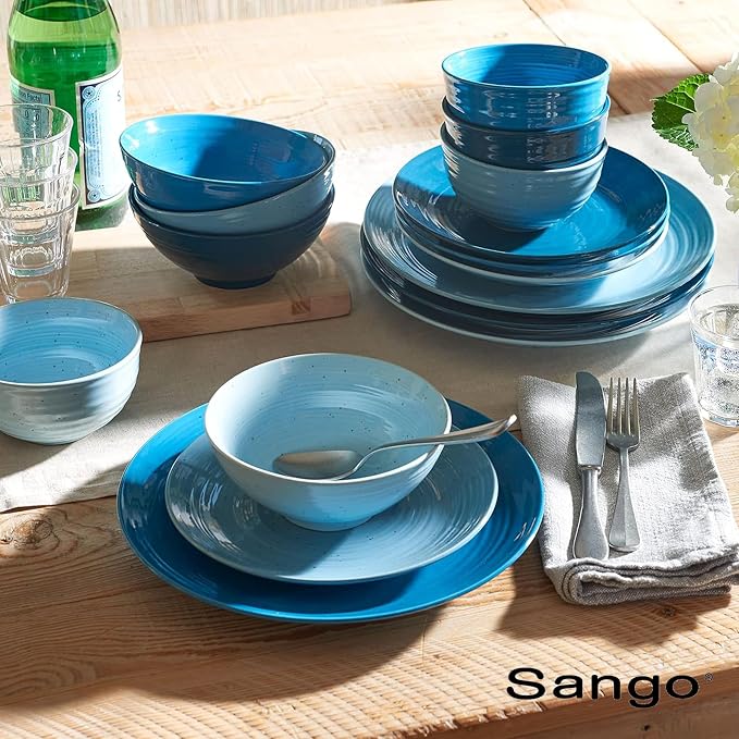 Sango Siterra Artist's Blend 16-Piece Stoneware Dinnerware Set – Service - Image 8