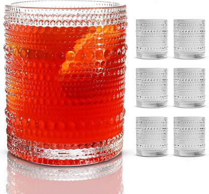 Hobnail Drinking Glasses, Vintage Glassware Set of 6, Vintage Drinking Glasses by BULK+PARADISE