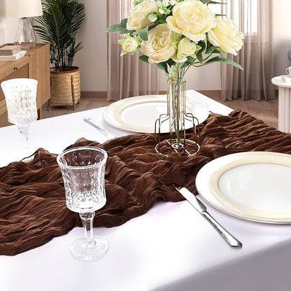 6 Pack 10Ft Brown Cheesecloth Table Runner 23 x 120 Inch | Gauze Rustic Boho - Image 6