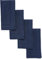 Solino Home Navy Blue Linen Napkins Set of 4-100% Pure Linen Hemstitch Dinner Napkins 20 x 20 Inch for Winter, Easter - Classic Hemstitch