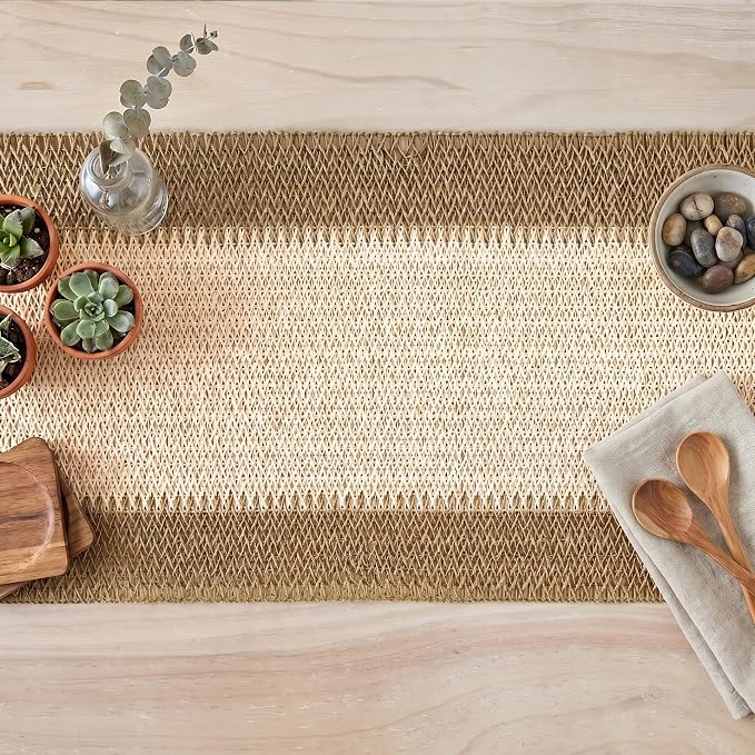 Artoid Mode Burlap Brown Farmhouse Rustic Paper Braided Table Runner, Seasonal - Image 4