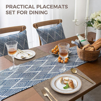 NCUE Vinyl Placemats Set of 8, Heat Resistant, Nonslip Faux Leather Waterproof - Image 5