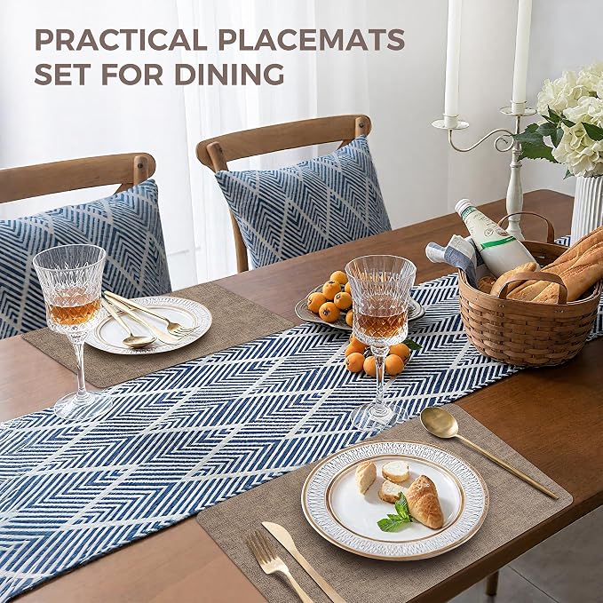 NCUE Vinyl Placemats Set of 4, Heat Resistant, Nonslip Faux Leather Waterproof - Image 5