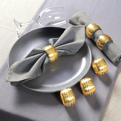 Napkin Rings Set of 12, Metal Napkin Holder Cuffs - Image 3