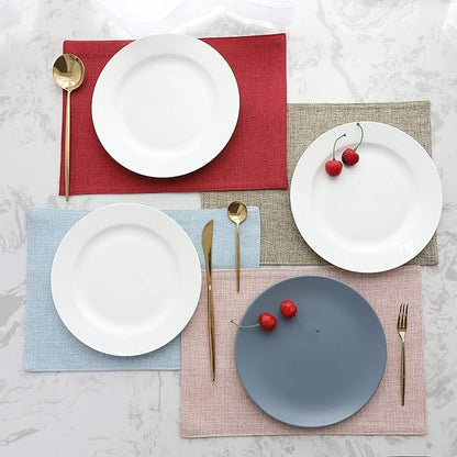 Home Brilliant Placemats Table Mat Set of 6 Heat Resistant Dining Place Mats for Kitchen Restaurant Wedding Holiday Celebration, Blue